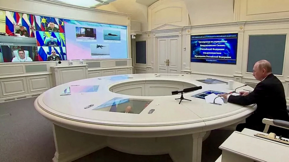 President Putin watched the nuclear drills via video link