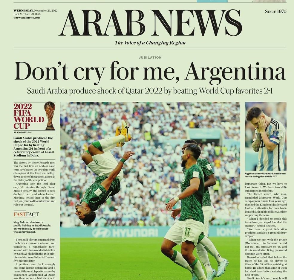 Saudi Arabia declares holiday after amazing win against Argentina at the 2022 FIFA World Cup in Qatar commonspace.eu