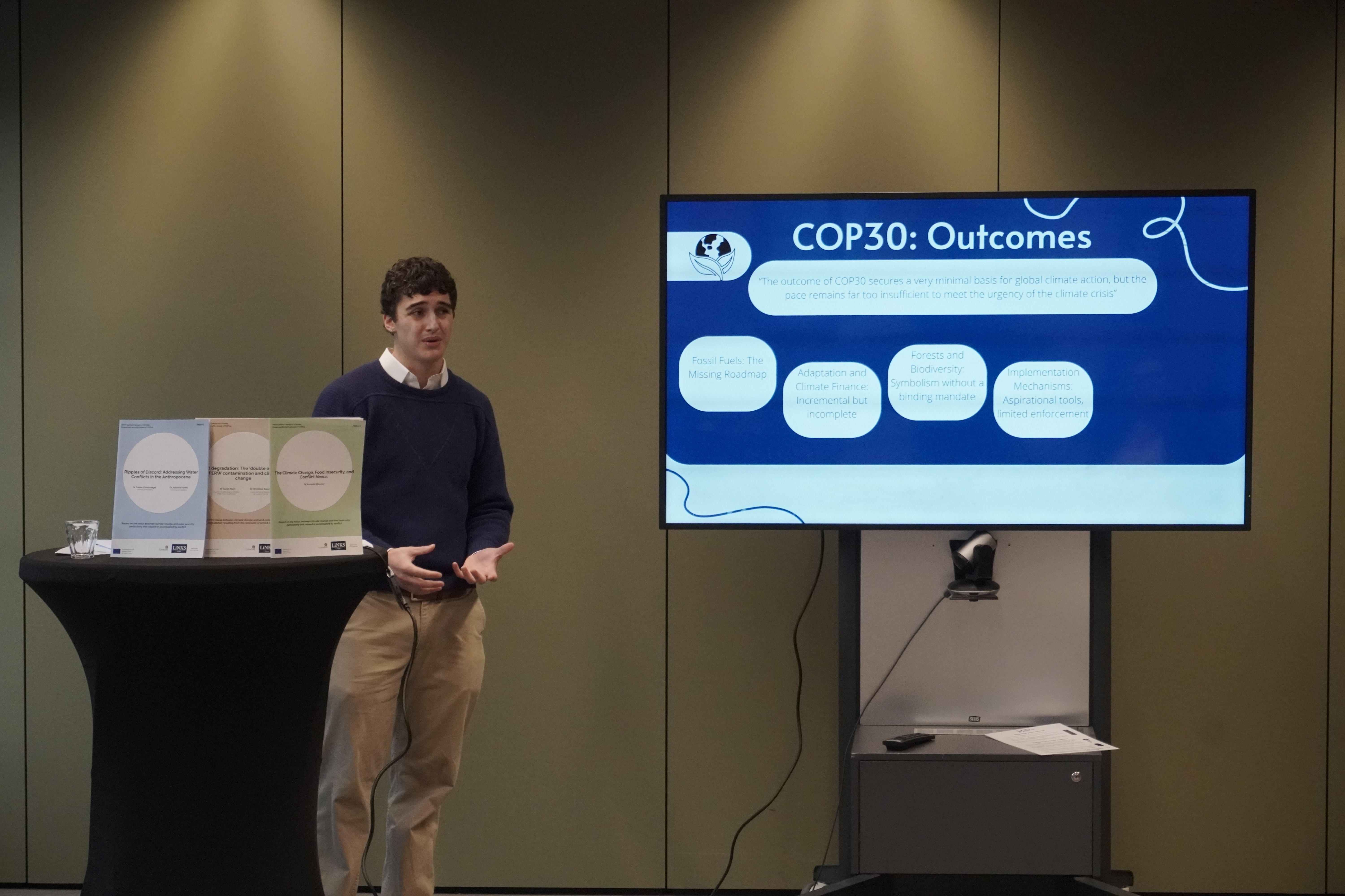 LINKS Europe keeps focus on Climate, Peace and Security; Results of COP30 analysed.