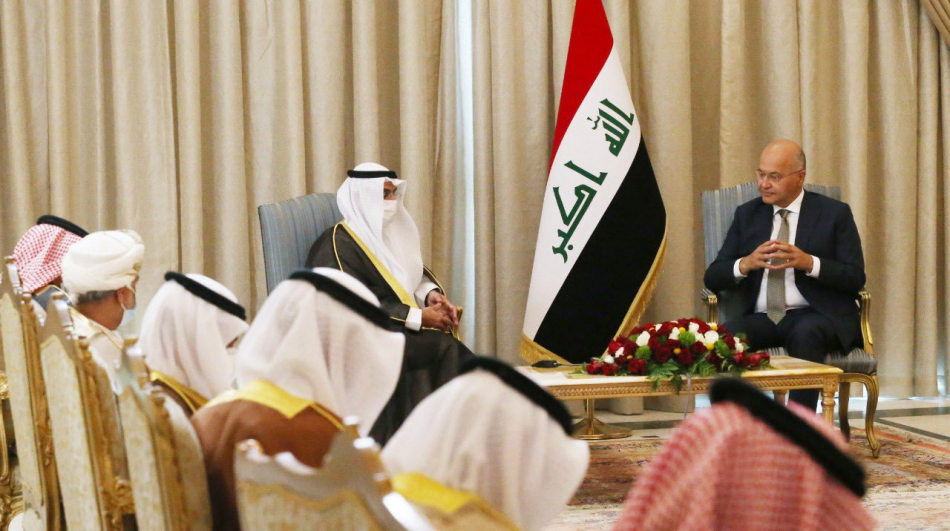 Iraqi President Brahim Salih meets the GCC delegation 