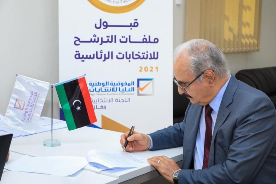 Khalifa Haftar formalising his bid for presidential elections