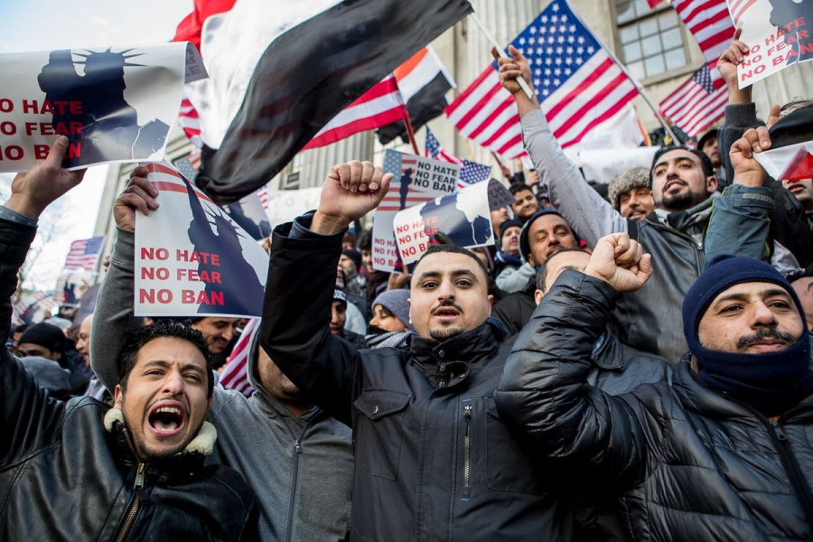 Yemenis protesting in USA