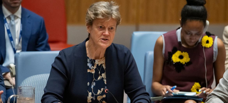 UN Photo/Manuel Elías Ambassador Barbara Woodward of the United Kingdom, addresses the Security Council meeting on the Sudan and South Sudan