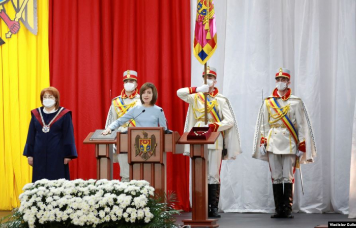 Maia Sandu sworn in as president of Moldova