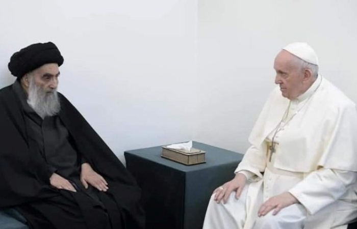 Pope Francis in historic meeting with Grand Ayatollah al-Sistani in Najaf