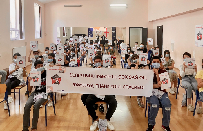 'Landmine Free South Caucasus 2021' kicks off with children at a Tbilisi school thanking deminers across the region