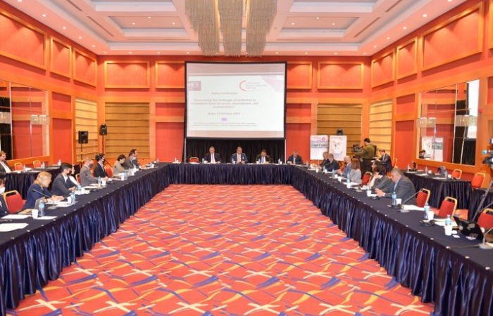 Baku conference told that the return of hundreds of thousands of Azerbaijanis displaced by the first Karabakh War was hindered by the huge problem of landmines