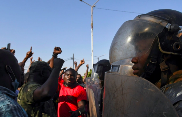 Thousands of demonstrators march to protest against security breakdown in Burkina Faso