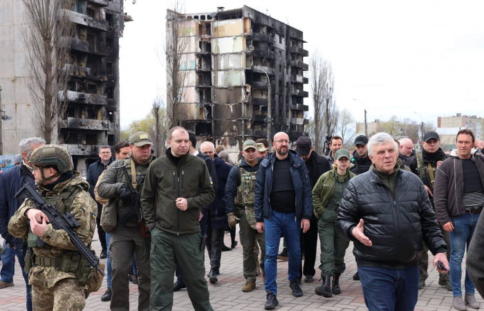 Charles Michel meets Zelensky in Kyiv and visits Borodyanka