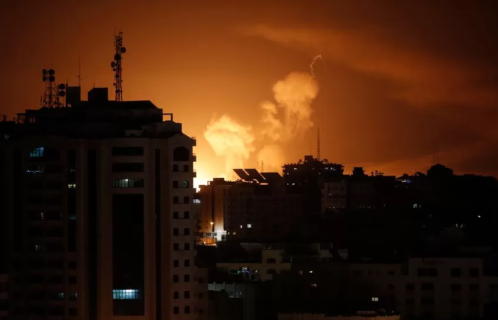 Israel launches air strikes on Lebanon and Gaza after huge rocket barrage