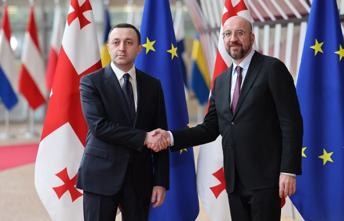 Garibashvili and Michel discuss Georgia EU accession in Brussels