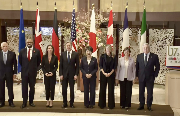 G7 foreign ministers address global issues at their meeting in Tokyo
