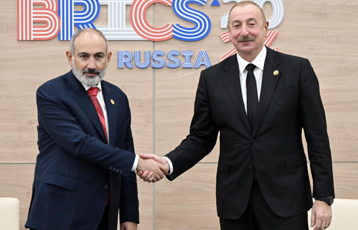 Armenian Prime Minister Nikol Pashinyan and Azerbaijani President Ilham Aliyev meet at BRICS summit