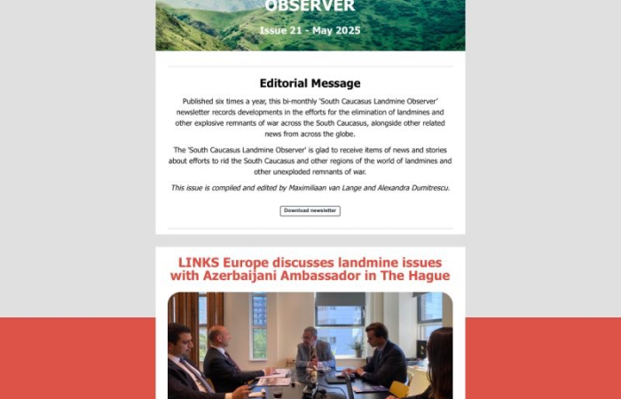 LINKS Europe publishes next issue of South Caucasus Landmine Observer newsletter