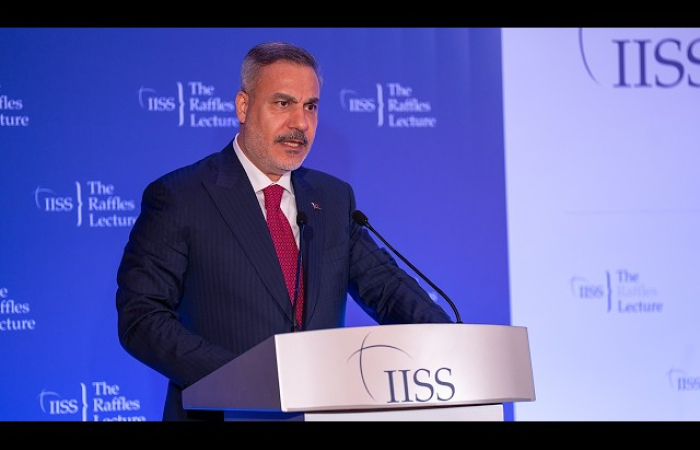 Turkish ForeignMinister Hakan Fidan, speak about his country foreign policy, att IISS event in Singapore