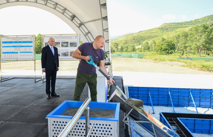 Aliyev lays the foundation of new reservoir in Lachin