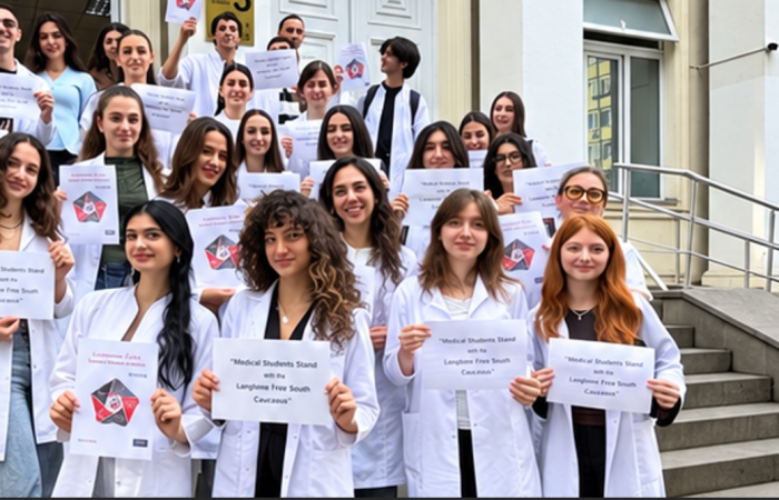 Medical Students stand for a Landmine Free South Caucasus