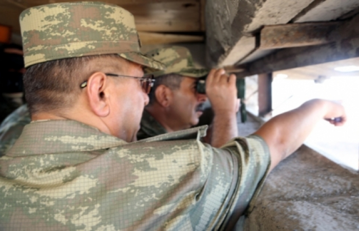 Azerbaijani Defence Minister inspects front-line amid cease fire violations