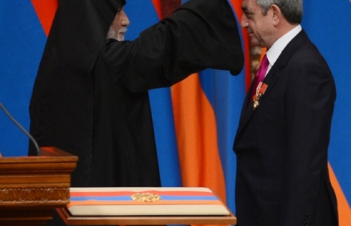 Serzh Sargsyan sworn in for second term. President says a peaceful settlement of the Nagorno-Karabakh issue will remain a prioirty for as long as necessary until a final solution is found.