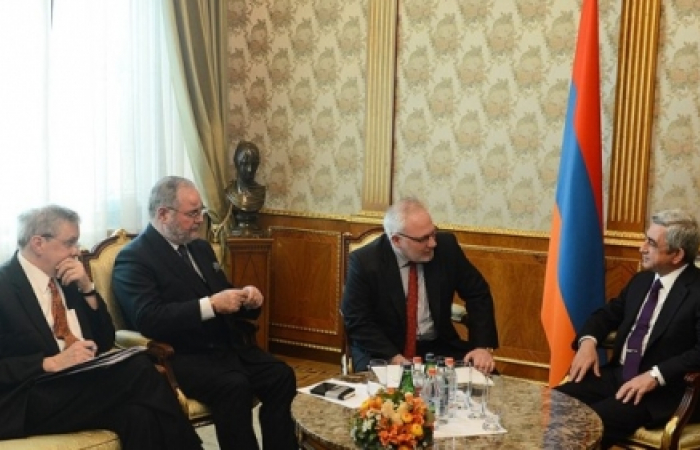 Armenian President meets co-Chair of the OSCE Minsk Process. Issues relating to the conflict settlement and matters related to the proposed opening of the airport in Nagorno-Karabakh are understood to have been discussed.
