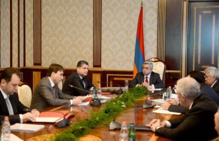 Sargsyan hails economic successes; slams "neighbour" whilst addressing his National Security Council and Cabinet of Ministers.