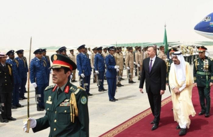Royal welcome for Aliev in Saudi Arabia.