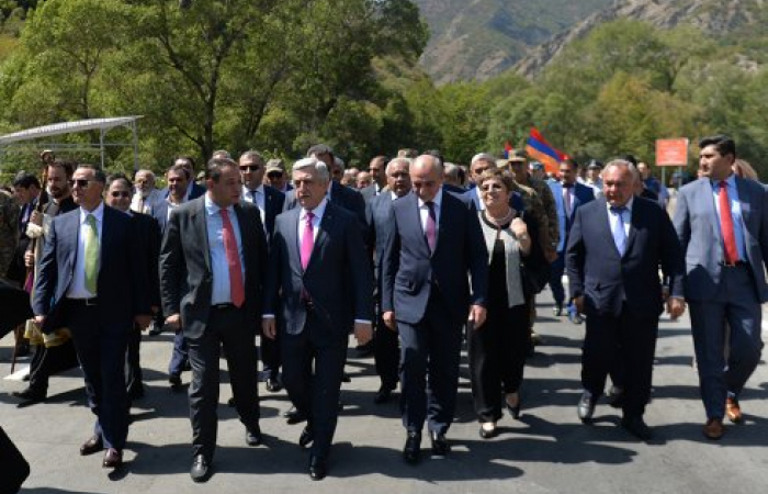 Armenian President attends inauguration of new road linking Nagorno-Karabakh to Armenia