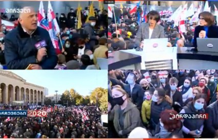 Opposition in Georgia demonstrates against election results