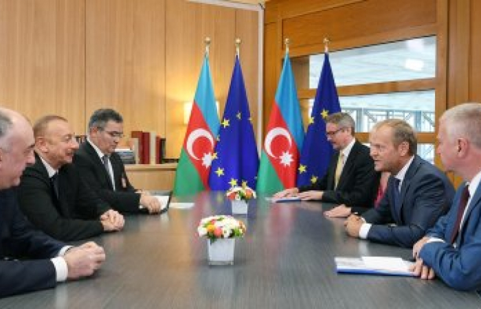 Aliyev holds talks with EU officials in Brussels