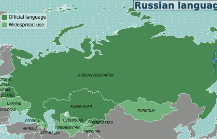 The number of Russian language speakers decreases by 50 million in 25 years