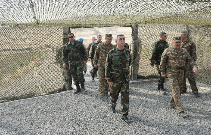Sargsyan inspects Karabakh military sites. The Armenian President also observed military manoeuvres.