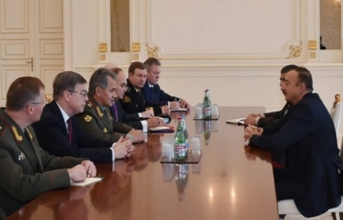 Shoigu in Baku. Welcoming the Russian Defence Minister to Azerbaijan, president Ilham Aliev said that relations between his country and Russia "were successfully and dynamically developing".