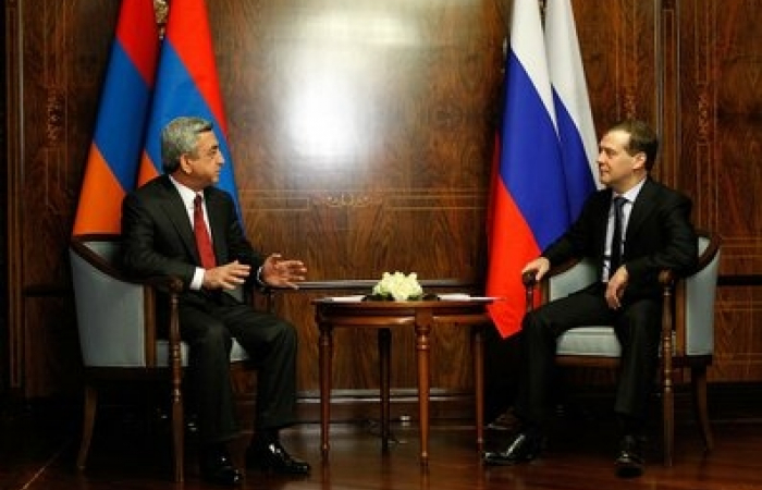 Medvedev and Sargsyan hold bilateral meeting in Sochi ahead of discussions on Karabakh. Medvedev speaks of "difficult challenges in our region".