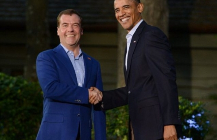 "Dimitri, Good to see you my friend. How are you?" Obama gives warm welcome to Dimitri Medvedev at the start of the G8 Summit at Camp David regardless of outstanding difficulties.