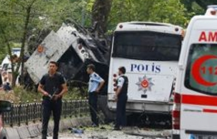 In Istanbul, eleven people were killed in an explosion, including seven policemen, and 36 were wounded